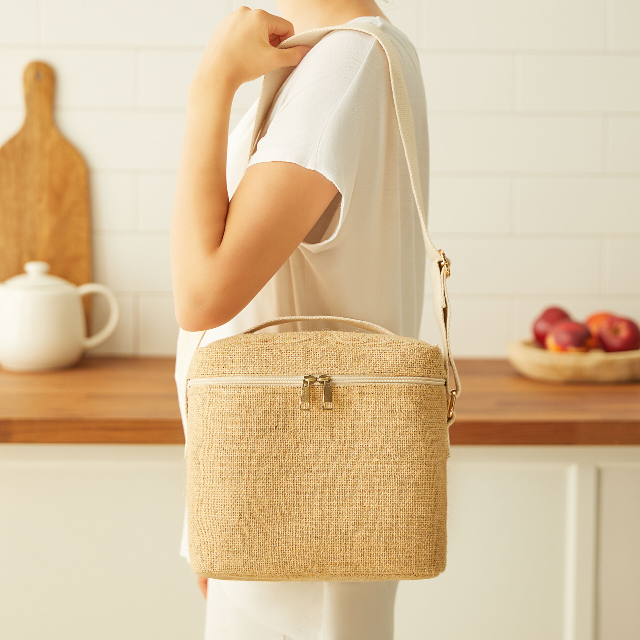 Kühltasche, mittelgroß, Jute