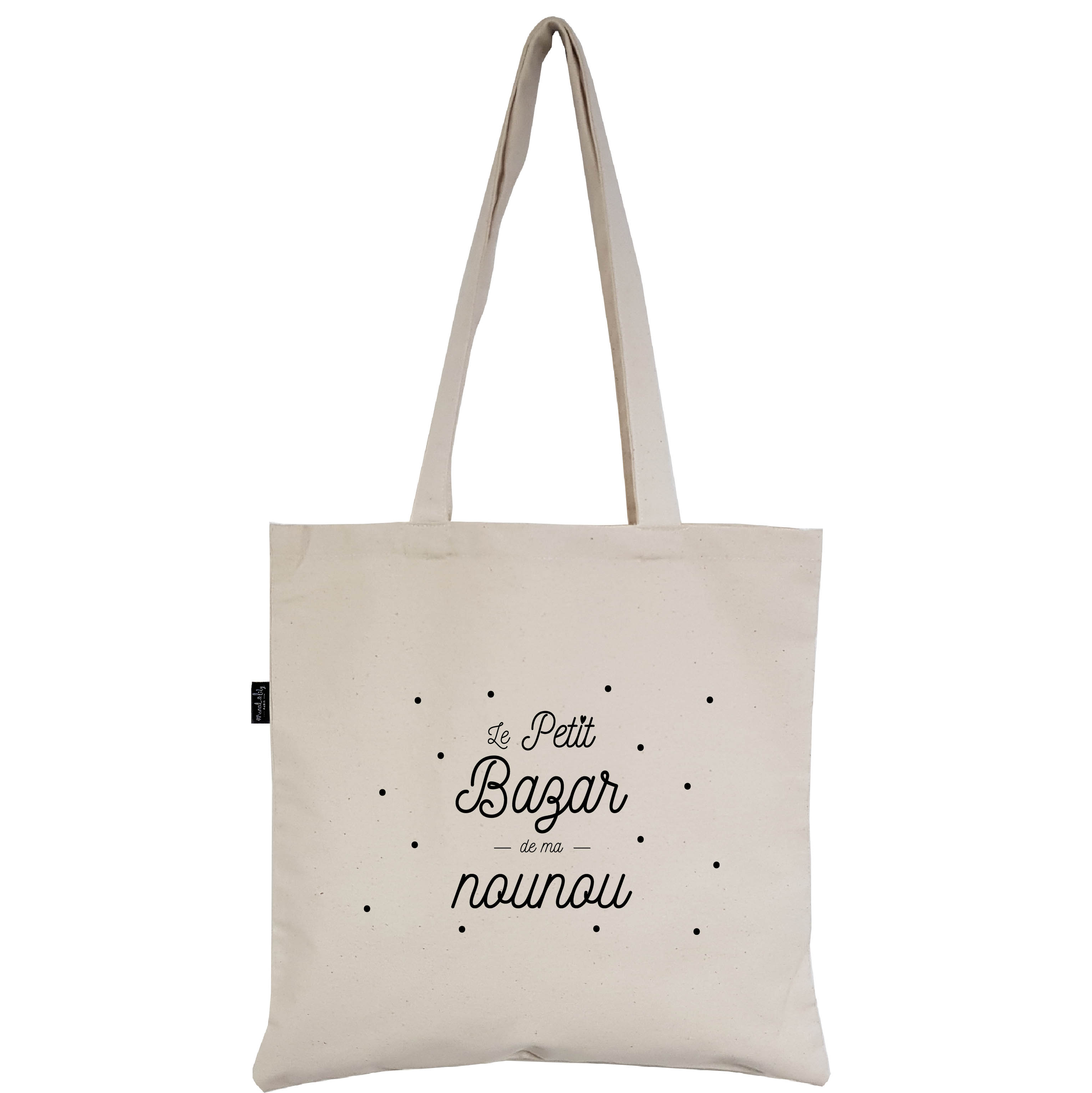 ecru tote bag "Petit Bazar de ma Nounou"