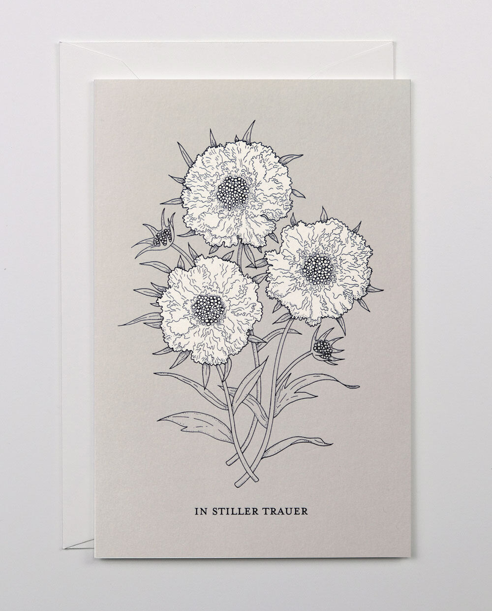 Trauerkarte/Kondolenzkarte Scabiosa