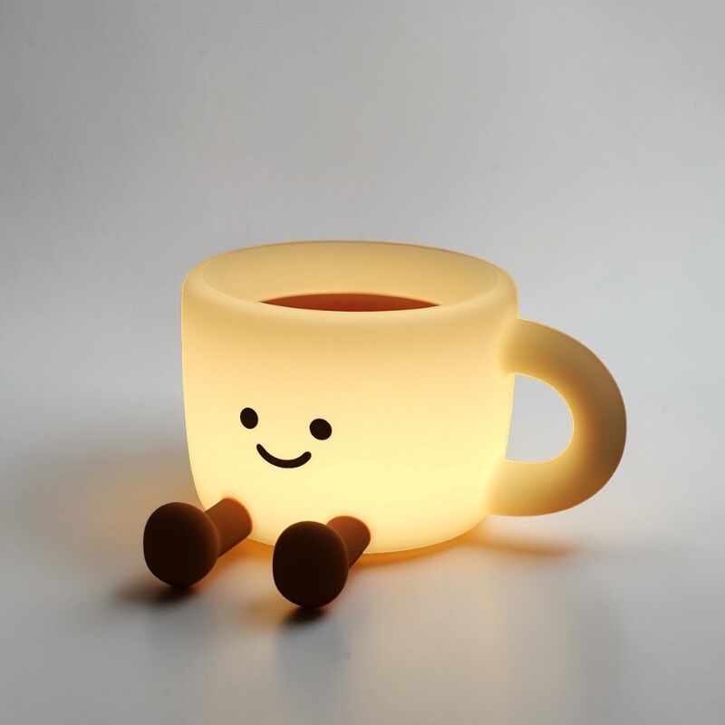 Simpatica lampada notturna in silicone a forma di tazza da caffè – con comando a pulsante
