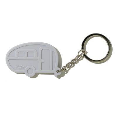 Schlüsselanhänger, Caravan Retro, grau