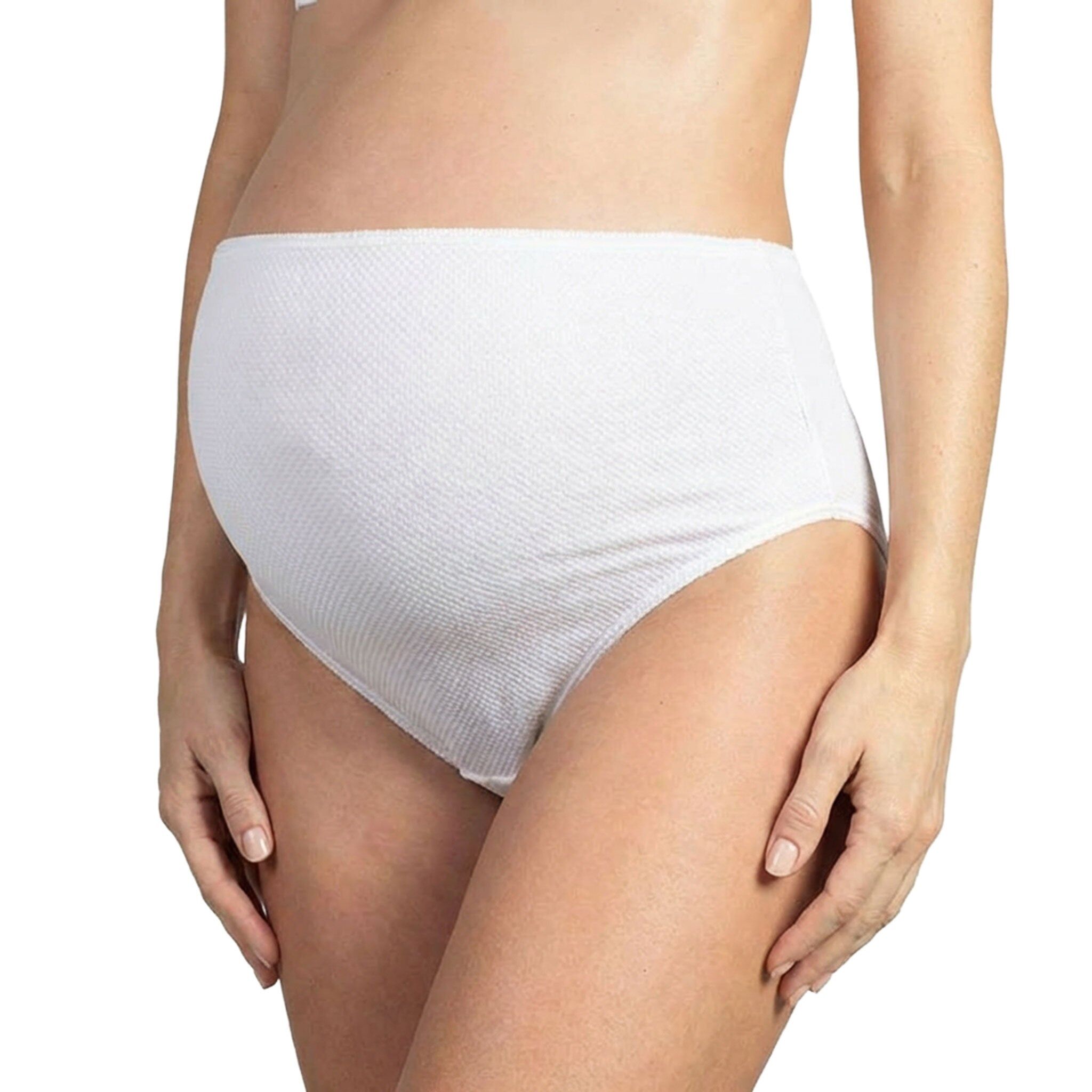 Weiße Umstandshöschen aus Piquet-Baumwolle