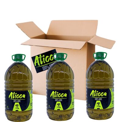 Aceite de oliva 100% caja 3 botellas 5 litros.
