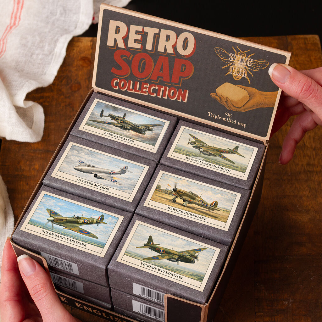 Retro Soaps CDU - WWII Aircraft (95g Olive Soaps) 18pc