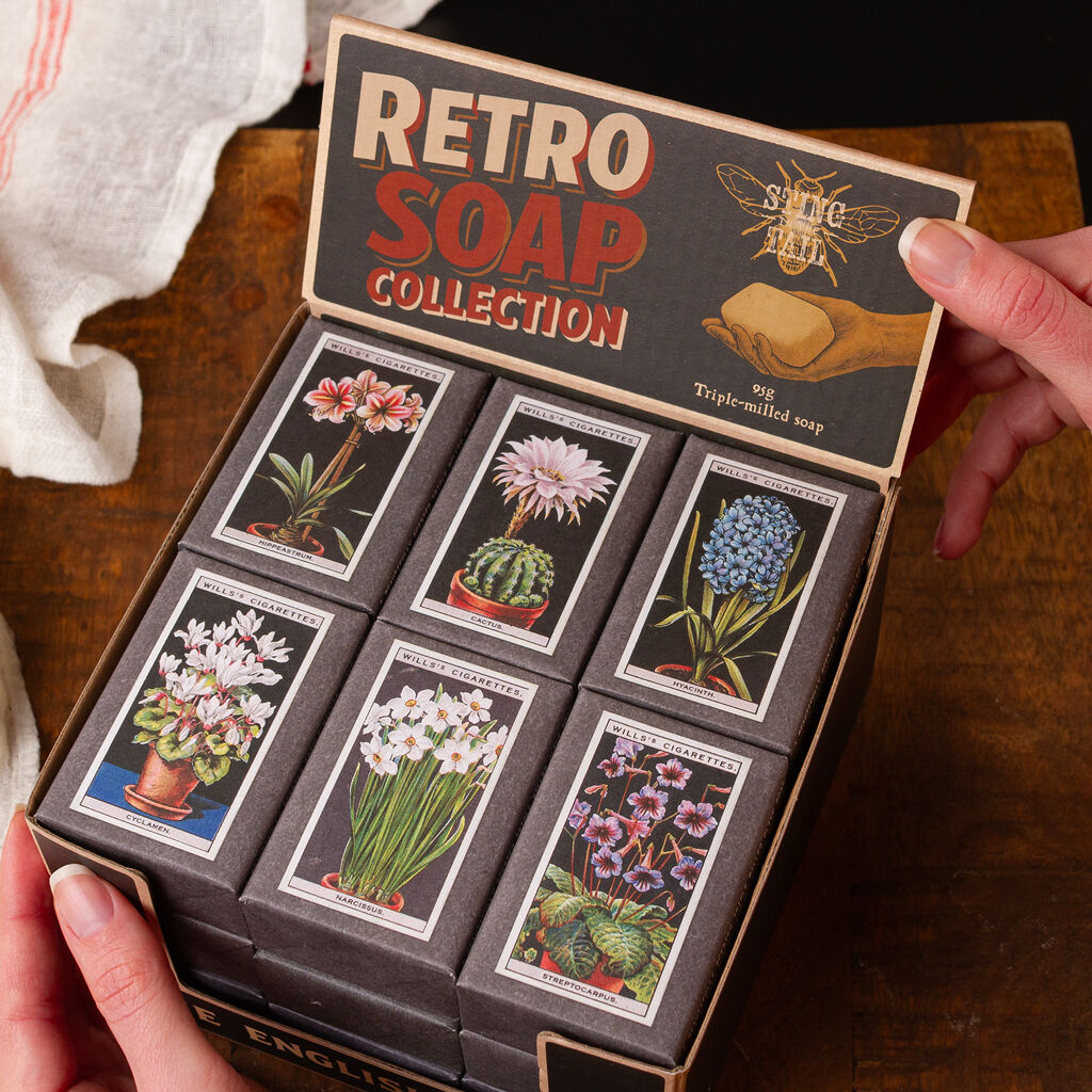 Retro Soaps CDU - Pot Plants (95g Olive Soaps) 18pc