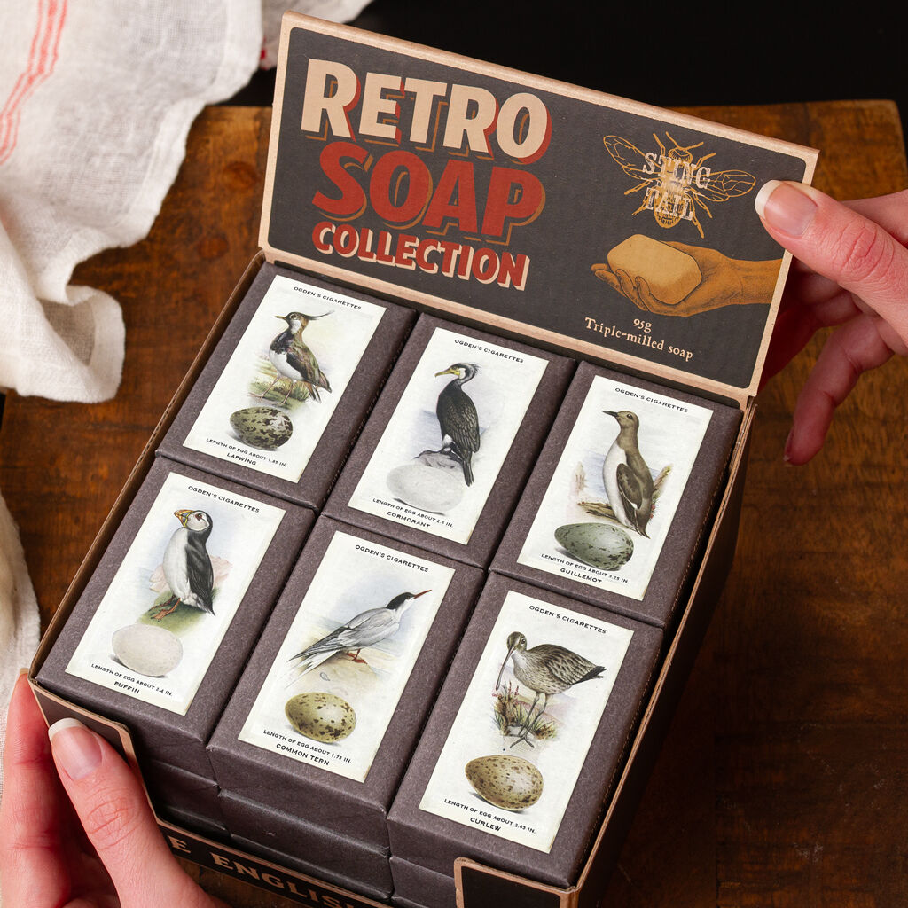 Retro Soaps CDU - Sea Birds (95g Olive Soaps) 18pc