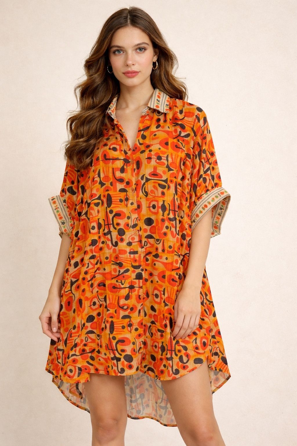 Asymmetrical short shirt dress