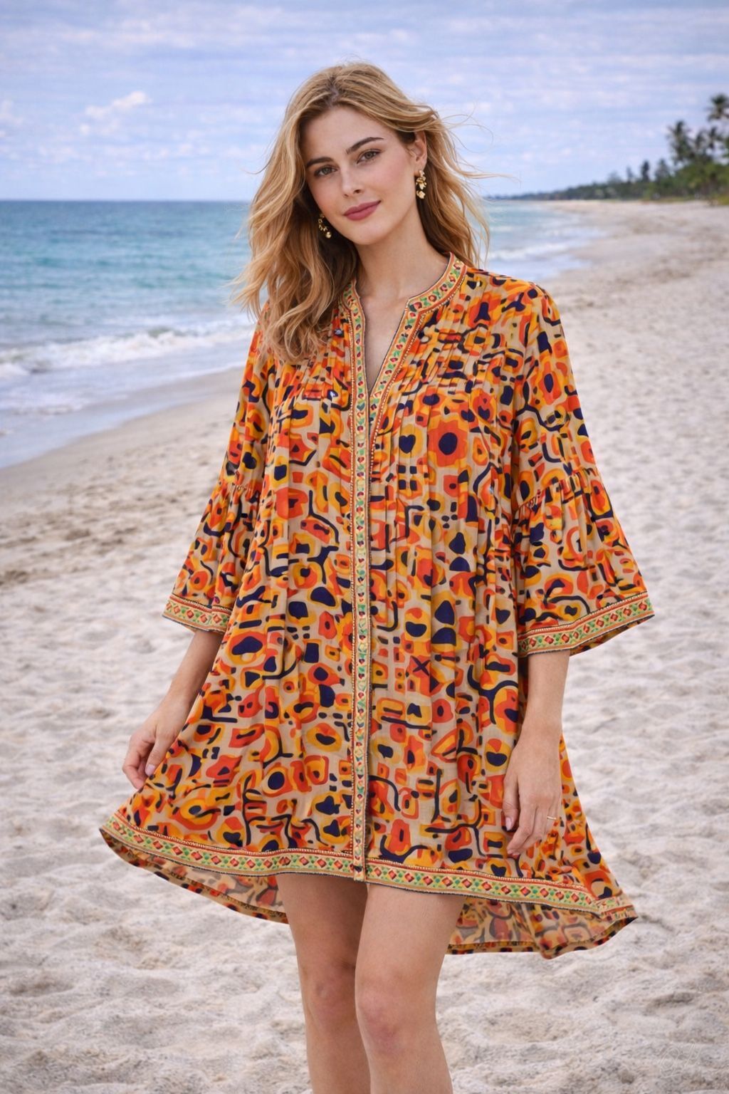 Asymmetrical short shirt dress