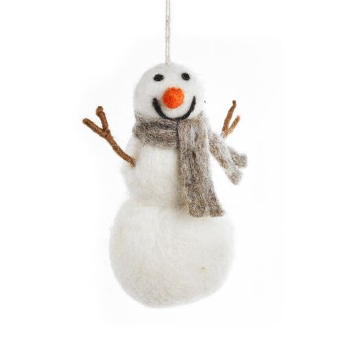 Hanging Felt Norman the Snowman Handmade Felt Biodegradable Decoration