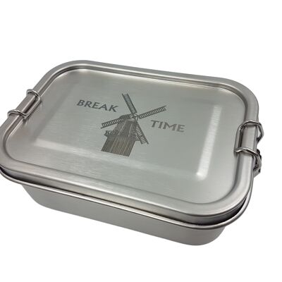 LATTINA PANE "PIET", LUNCH BOX, ACCIAIO INOX, SIGILLO, 800ML, MOTIVO BREAK TIME