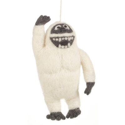 Handmade Felt Yeti Biodegradable Hanging Decoration