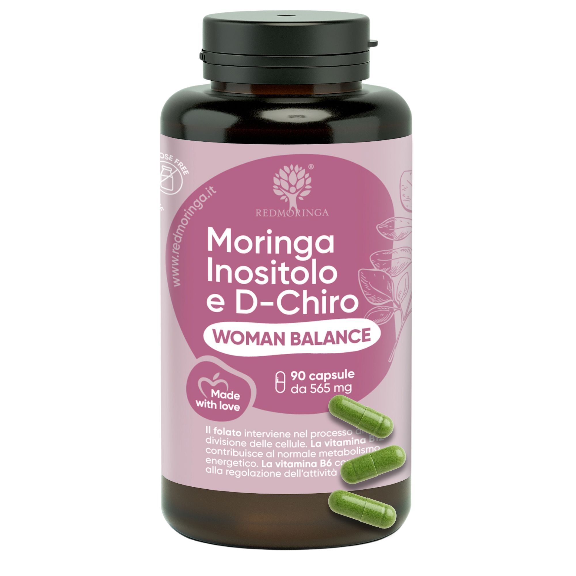 WOMAN BALANCE Food Supplement Moringa, Myo-Inositol and D-Chiro-Inositol