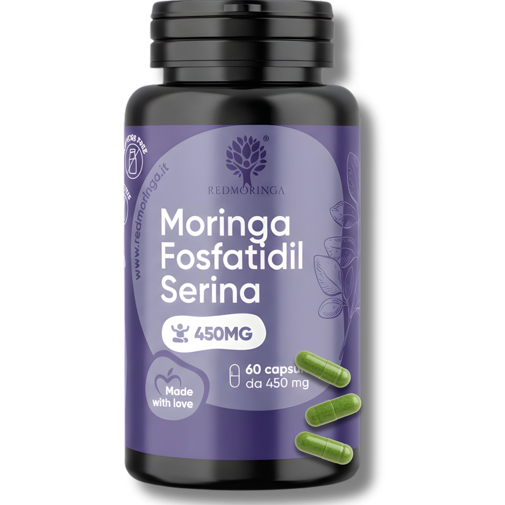 Suplemento alimenticio de fosfatidilserina y cortisol de moringa