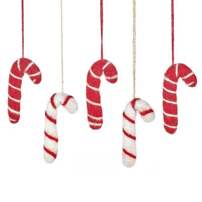 Handgemachte Filz Candy Cane Weihnachtsbaum Dekorationen