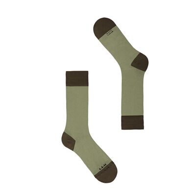 Bicolor Blocks Sock - Man - color Olivine Coffee