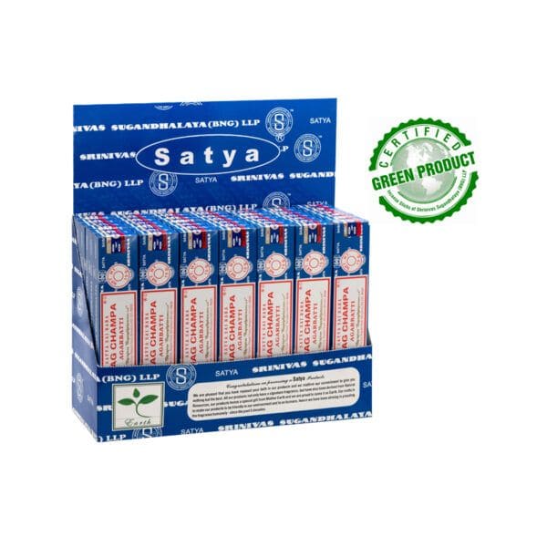 SATYA Nag Champa Incense Display Stand, 42 x 15g packs
