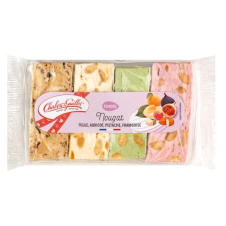Chabert & Guillot soft nougat tray with apricot, fig, raspberry, and pistachio flavors, 90g