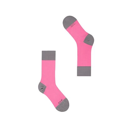 Bicolor Blocks Sock - Woman - color Raspberry Pewter