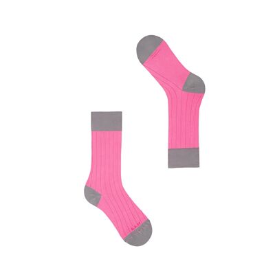 Pinstripes Light Sock - Woman - color Raspberry Pewter