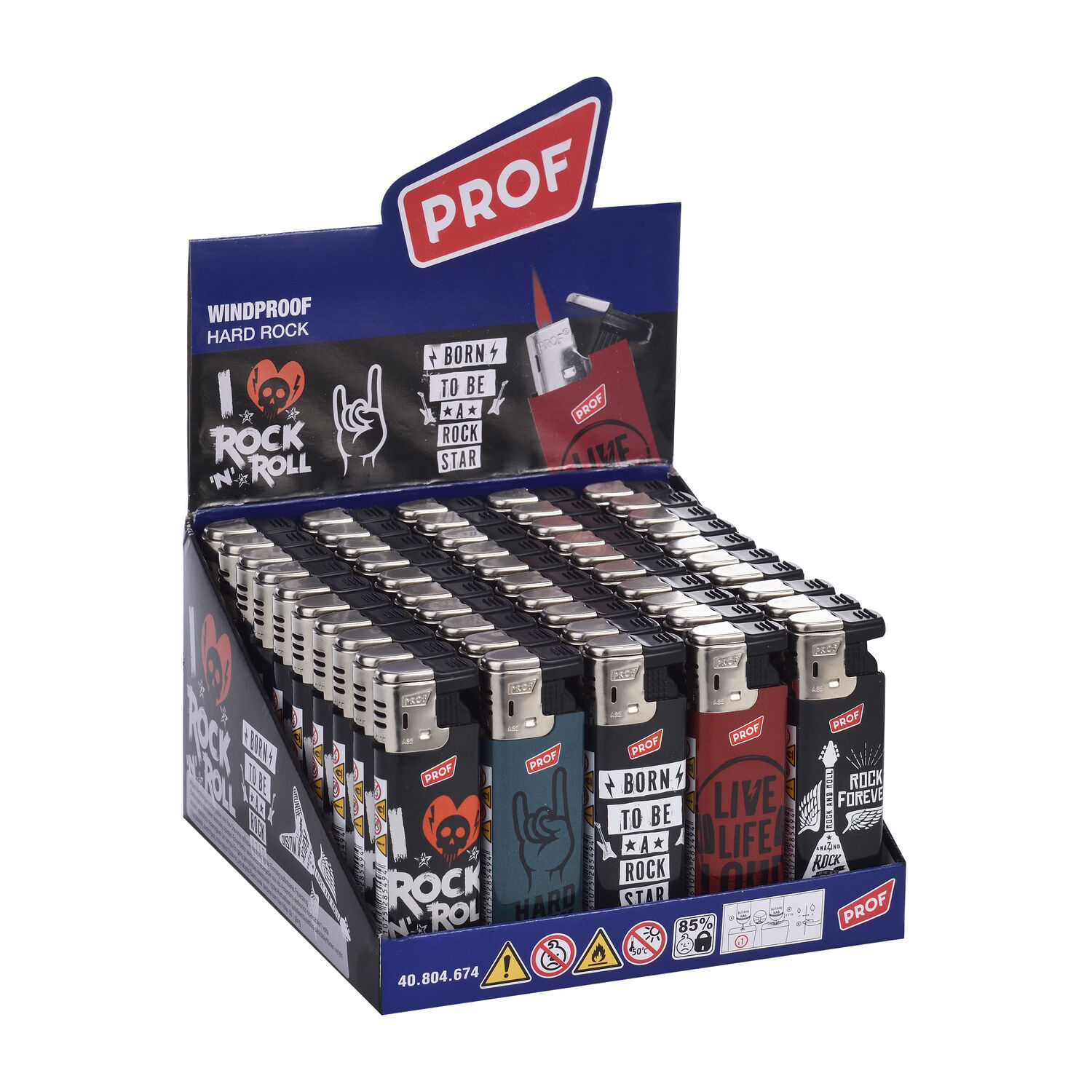 Briquet Prof Hard Rock Turbo Flame – Flamme Réglable, Rechargeable