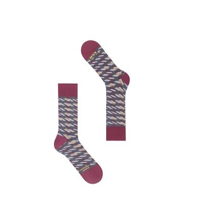 Wide Pied Poule Sock - Unisex - color Iron