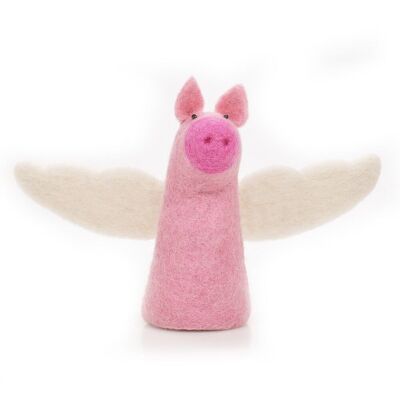 Handmade Felt Christmas Flying Pig Quirky Tree Topper Decoration