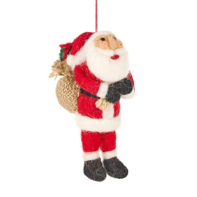 Handmade Felt Father Christmas Santa Tree Hanging Decoration