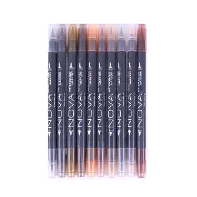Dual Tip Watercolour Markers - Neutral Tones - 10pk