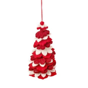 Arbres funky en feutre faits à la main suspendus décoration d'arbre de Noël 3