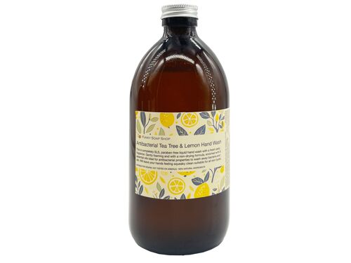 Extra Cleaning Lemon And Tea Tree Hygiene Liquid Hand Wash, Glass Bottle Of 500ml