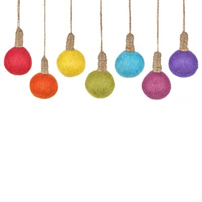Handgefertigte biologisch abbaubare hängende Glühbirnen aus Filz (7er-Set) Weihnachtsdekoration