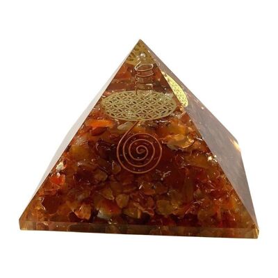 Piramide di guarigione Reiki Orgone, corniola rossa, 7,5 cm