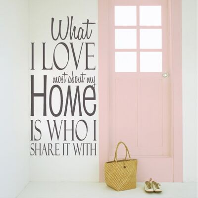 Wallsticker - What i love most about my home..