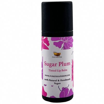 Sugar Plum Tinted Vegan Lip Balm, Biodegradable Cardboard tube, 15g