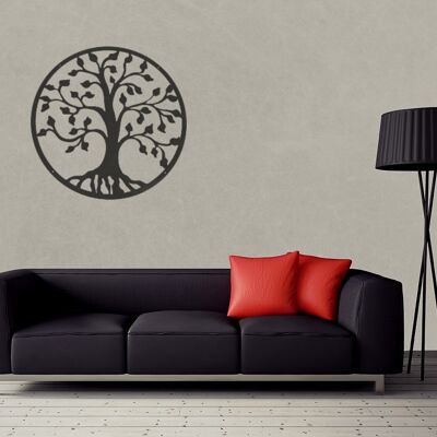 Tree of life - coated steel BLACK - 75cm diameter - Dutch production