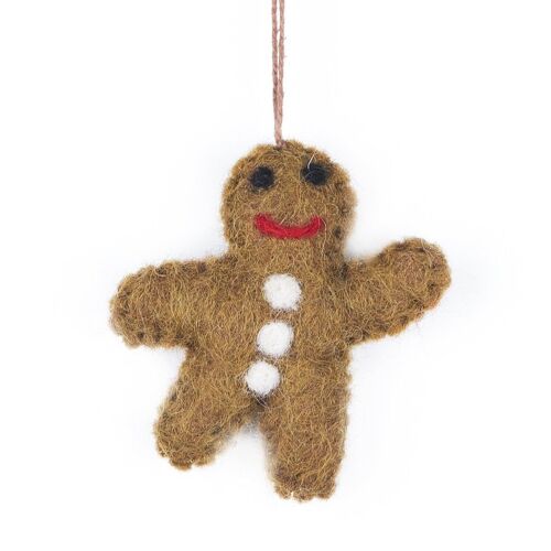 Handmade Felt Mini Christmas Characters Hanging Decoration Gingerbread Man
