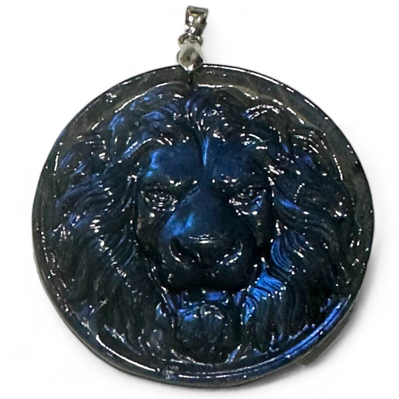 AAA Madagascar blue labradorite pendant (lion's head)