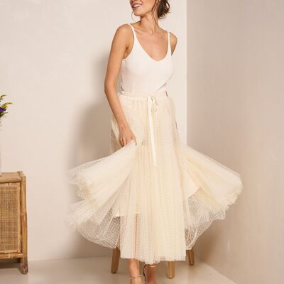 Falda Aria de tul suizo con lunares - CK08077-3