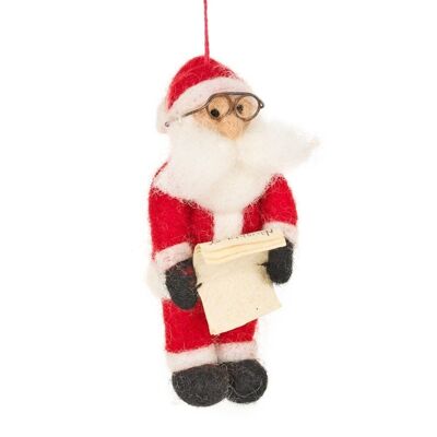 Decoración navideña colgante de fieltro hecho a mano o bonito de Santa