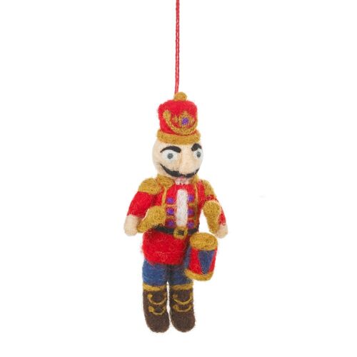 Handmade Felt Nutcracker Ned Santa Hanging Christmas Decoration