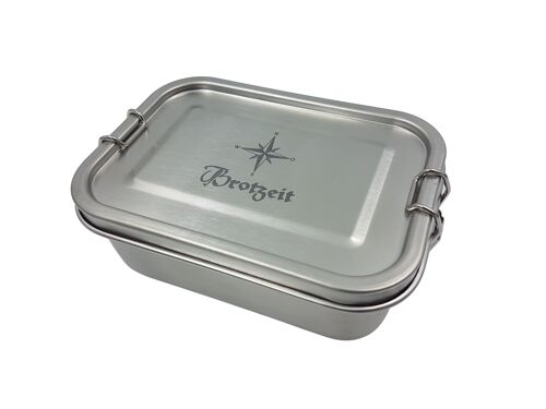 Brotdose "Piet", lunch box, Edelstahl, dicht, 800ml, Motiv Brotzeit