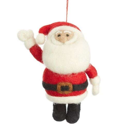 Handmade Felt Round Santa Christmas Tree Hanging Decoration