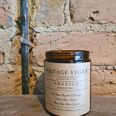 Candela da viaggio vegan vintage americana zucca 180 ml