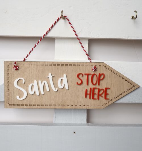 Santa Stop Here sign