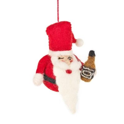 Decoración colgante hecha a mano de fieltro sacrificado del árbol de Navidad de Santa