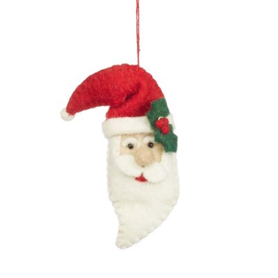 Handmade Felt Traditional Santa Christmas Tree Hanging Decoration