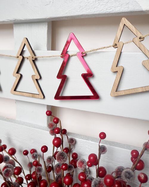 Christmas Tree Garland - Red