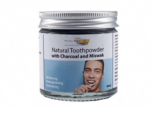 Charcoal and Miswak Natural Tooth Powder, 60ml