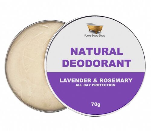 100% Natural Deodorant Lavender & Rosemary, 1 Tub Of 70g