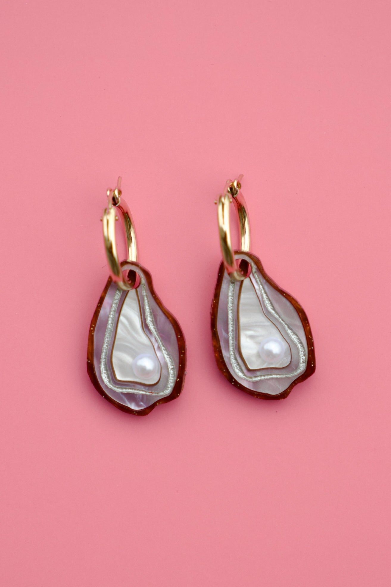 Oyster Hoop Earrings